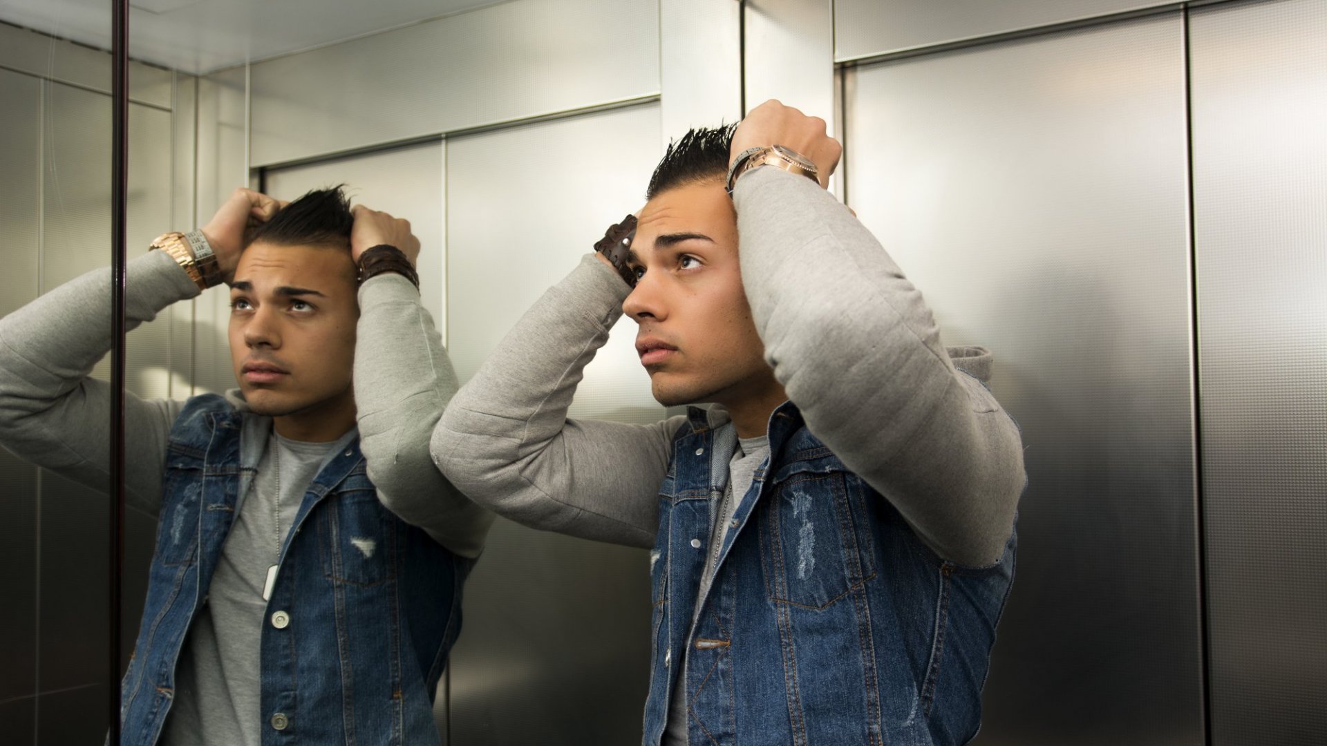 Stuck in an elevator